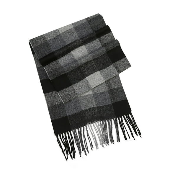 Caywon Men's Fashion British Plaid Multifunctional Scarf Winter Warm Fringed Shawl Soft Comfortable Stylish Versatile Cold Weather Accessory for Daily Casual Office Outdoor Use