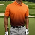 thumbnail image 1 of Caywon Men's Gradient Print Short Sleeve Button Collar Golf Shirt Ombre Fade Quick Dry Athletic Sport Summer Tee Shirt Camiseta de Golf, 1 of 5