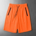 thumbnail image 1 of Caywon Men's Quick Dry Mesh Shorts, Dstring Elastic Waist with Zippered Pockets, Lightweight Breathable Athletic Bottoms for Gym, Running, Sports & Summer, 1 of 6