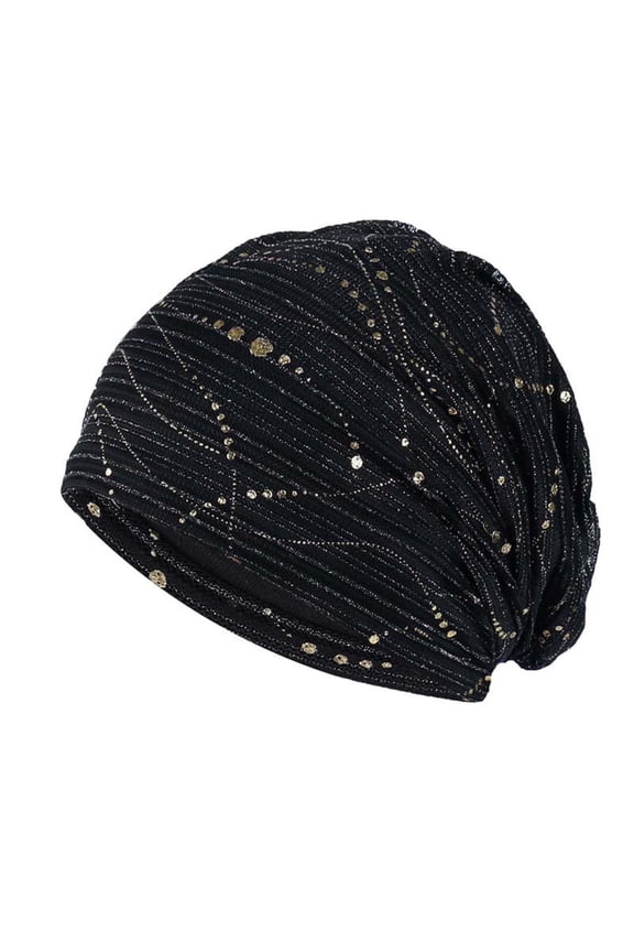 Men's and Women's Thin Headscar Spring Summer Knitted Cotton Solid Color Stacking Hat For Daily Wear Fashion Headband(Black,Free Size)