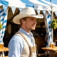 thumbnail image 1 of Caywon Mens Western Cowboy Hat with Wide Brim Felt Classic Retro Style for Outdoor Party Daily Wear, 1 of 5