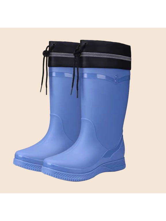 Rain Boots for Men Waterproof Mens Knee High with PVC Rubber Boots Mens Mud Boots, Comfortable Lightweight Gardening Shoes for Yard Farm Outdoor Work