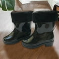 thumbnail image 1 of Caywon Rain BootsShort rain Boots Easy-on Lightweight and Waterproof Non-Slip Sole All-Weather Comfortable Unisex Rain Shoes Soft Rubber Boots(Fleece-lined Version), 1 of 6