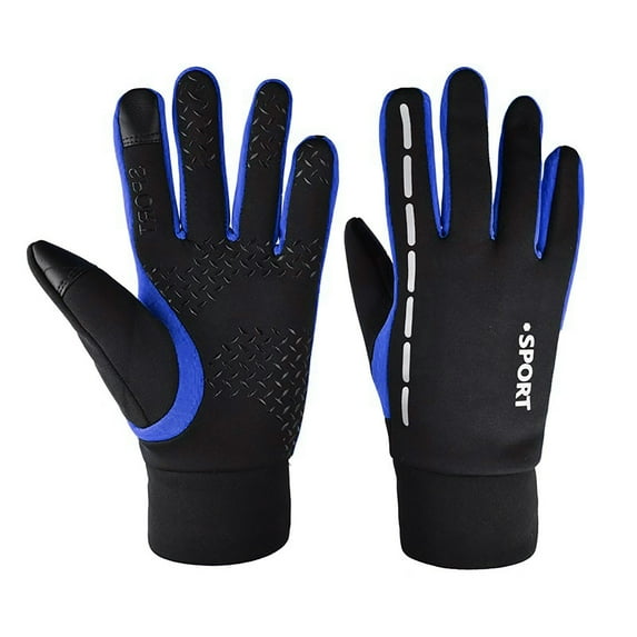 Caywon Reflective Zip Gloves Waterproof Thickened Warm Windproof for Men Women for Cycling Driving Bike Skiing Outdoor Activities
