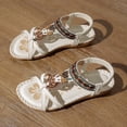 thumbnail image 1 of Caywon Sandals Women Comfortable Dressy Womens Flat Sandals Non Slip On Bohemian Summer Beach Shoes With Elastic Ankle Strap, 1 of 6