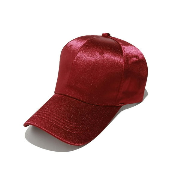Caywon Satin Solid Color Baseball Cap Satin Fabric Classic Baseball Cap Shape Solid Color Design Suitable for Daily Wear Outdoor