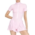 thumbnail image 1 of Caywon Scrunch Detail Womens Bodysuit Jumpsuit Rompers with Stretch Fabric Shorts Figure Hugging Fit Comfortable Material Pink L, 1 of 6