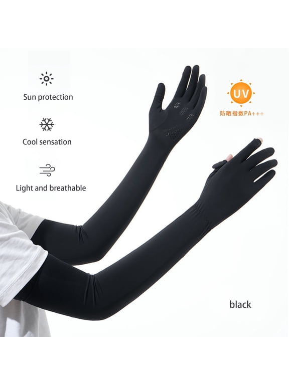 Thin Long Sleeve Uv Protection Gloves Women,Breathable Touchscreen Sun Protection Driving Gloves for Women Full Finger Arm Sleeve Long UV Sun Protection Gloves