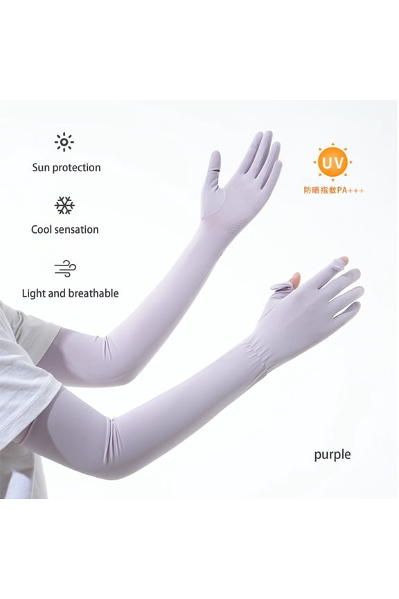 Thin Long Sleeve Uv Protection Gloves Women,Breathable Touchscreen Sun Protection Driving Gloves for Women Full Finger Arm Sleeve Long UV Sun Protection Gloves