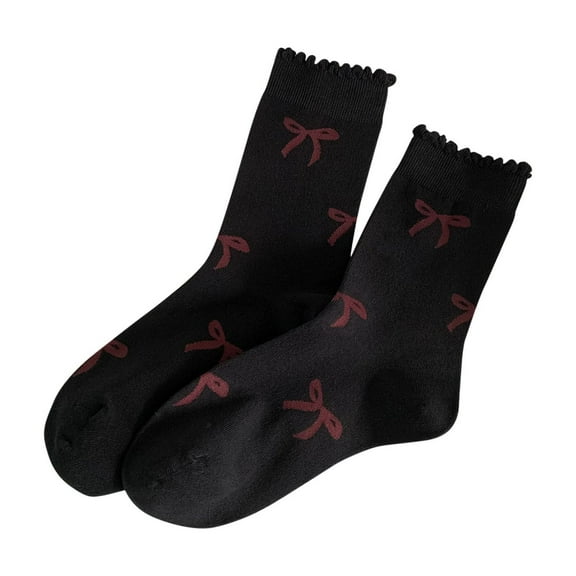 Caywon Unisex Casual Valentine's Day Heart Print Cotton Socks Knitted Mid Calf Socks Soft Cotton Fabric Comfortable for Daily Wear Adorable Heart Patterns