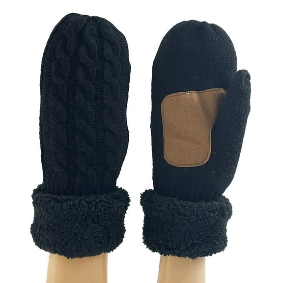 Caywon Unisex Knitted Gloves Outdoor Windproof Warm Thickened Adult Mittens Suitable for Both Men and Women Ideal for Cold Weather Activities