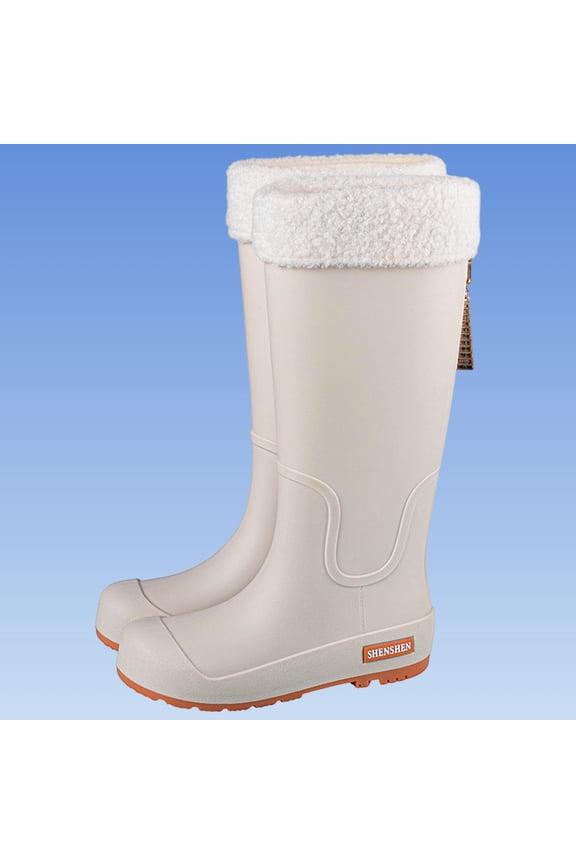 Warm Rain Boots for Women Waterproof Garden Shoes Non-Slip Knee-high Mud boots Ladies Tall Rubber Boots Lightweight Outdoor Work Booties