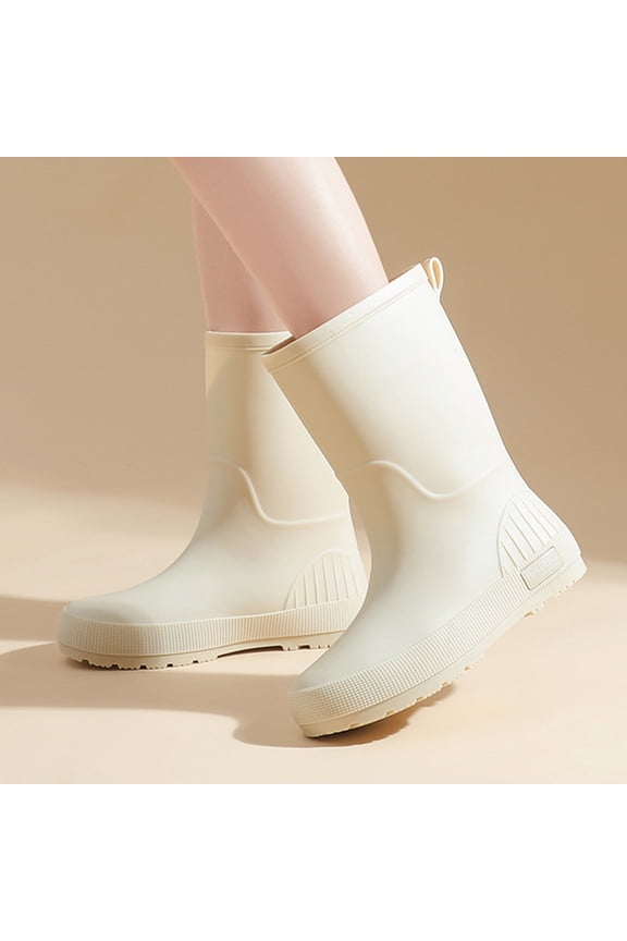 Waterproof Mid Calf Women Rain Boots Lightweight Comfortable Wide Calf Garden ShoesWaterproof Garden Shoes Non-Slip Rainboots,Outdoor Work Rain Shoes