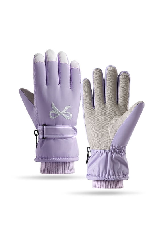 Winter Ski Gloves Thickened Women's Outdoor Cycling Windproof Water-Repellent Non-Slip Touchscreen Warm Gloves for Skiing and Sports