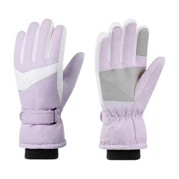 Caywon Winter Ski Gloves Thickened Women's Outdoor Cycling Windproof Water-Repellent Non-Slip Touchscreen Warm Gloves for Skiing and Sports