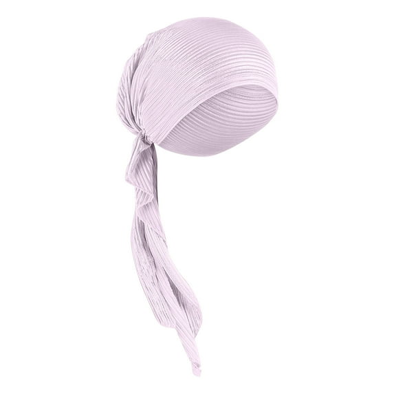 Caywon Women Muslim Indian Turban Pleated Glitter Shiny Bonnet Chemo Cap Hijab Hair Loss Hat Cover Headscarf Wrap Caps(Purple,One Size)