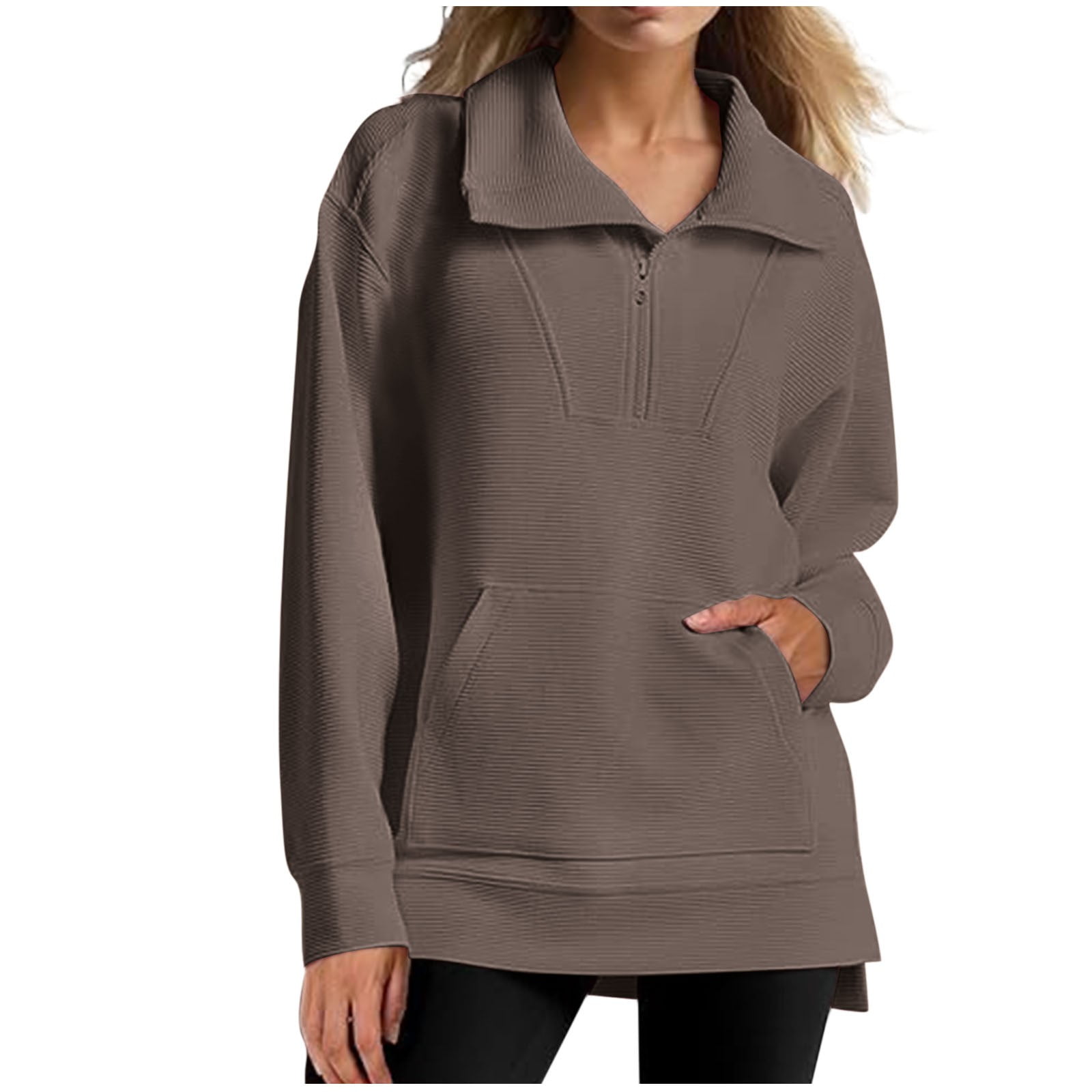 Half Button Long Sleeve Sweatshirt