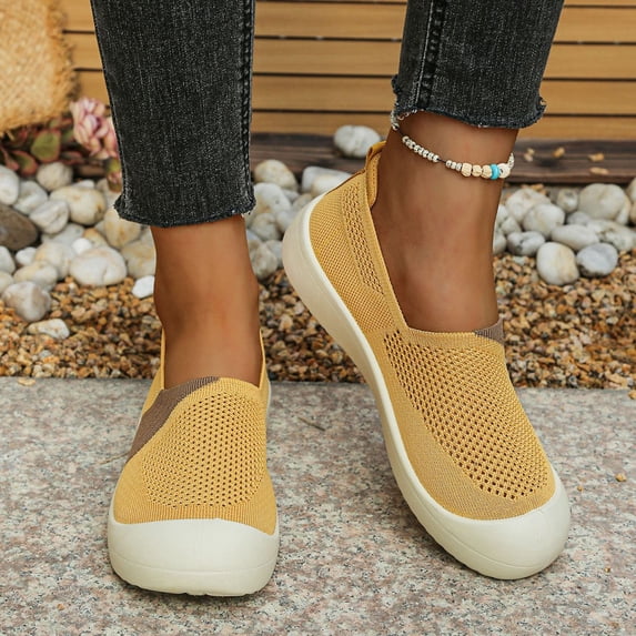 Caywon Women Slip On Sneakers Mesh Breathable Walking, Flat Casual Ladies Shoes Comfortable, Lightweight Summer Travel Loafers, Zapatillas Mujer