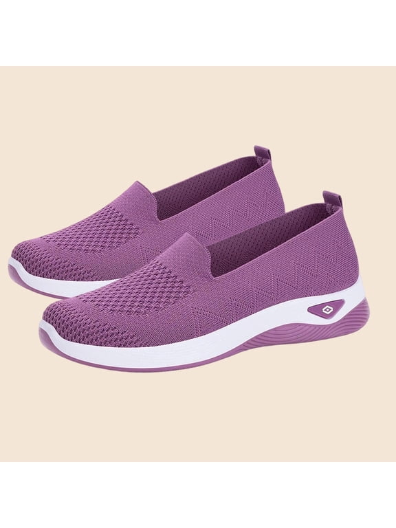 Women Slip On Sneakers, Mesh Breathable Walking Shoes, Lightweight Casual Flat Loafers, Comfortable Ladies Shoes Zapatillas Mujer