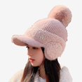 thumbnail image 1 of Caywon Women Solid Color Faux Bucket Hat Winter Warm Windproof Soft Stretch Fisherman Hat Casual Outdoor Packable Winter Soft Cute Fuzzy Fisherman Cap, 1 of 2