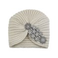 thumbnail image 1 of Caywon Women's Autumn Winter Knit Hat with Bead Accessories Bohemian Style Head Wrap Hat Knit Cap Cold Weather Accessory Fashion Versatile Decor, 1 of 2