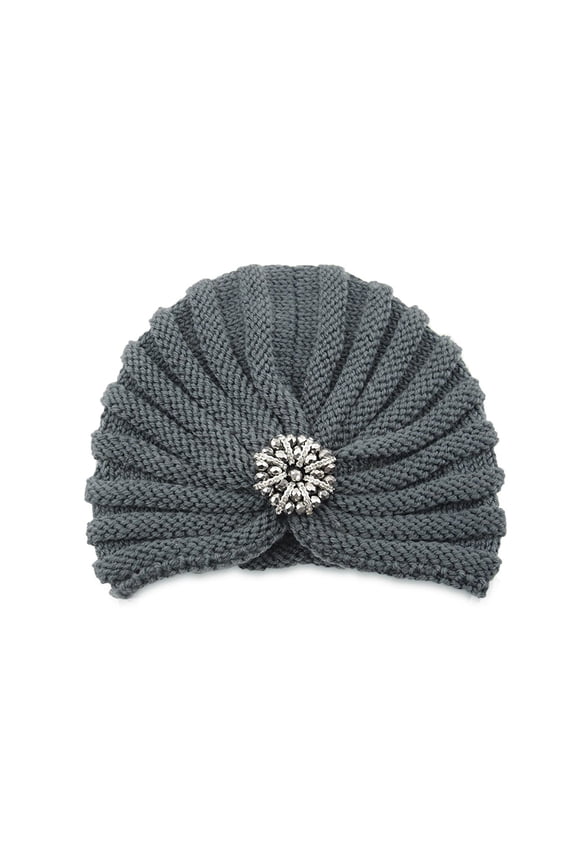 Women's Autumn Winter Knit Hat with Bead Accessories Bohemian Style Head Wrap Hat Knit Cap Cold Weather Accessory Fashion Versatile Decor