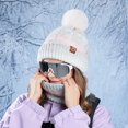 thumbnail image 1 of Caywon Women's Autumn Winter Outdoor Cold-Proof Warm Knit Wool Hat Large Head Circumference,Fleece Lined with Ear Protection,Stylish Beanie Cold Weather Headwear, 1 of 4