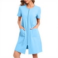 thumbnail image 1 of Caywon Women's Casual Loose Short Sleeve Homewear Soft Comfortable Sleepwear Robe Nightdress for Ladies Home Daily Night Wear, 1 of 6