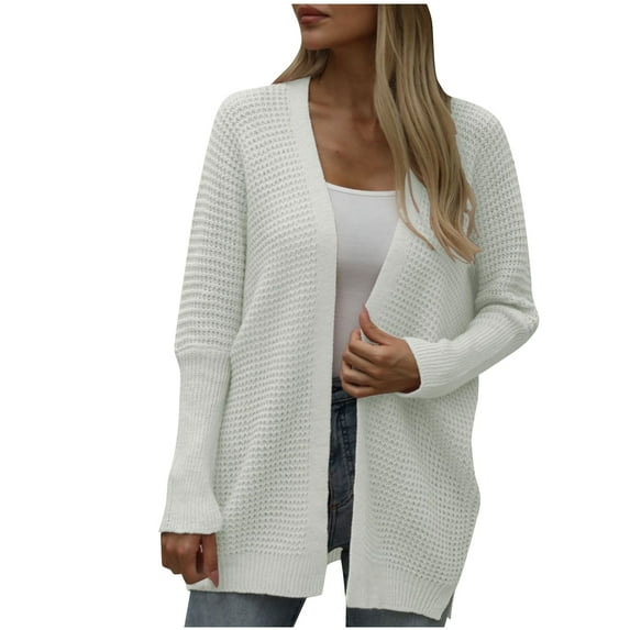 Caywon Women's Casual Solid Color Loose Cardigan Long Sleeve Top Sweater Coat Loose for Comfortable Suitable for Daily Wear Spring Autumn