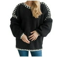 thumbnail image 1 of Caywon Women's Casual Sweater Long Sleeve Round Neck Pullover Knit Sweater Round Neck Design Suitable for Autumn Winter Daily Wear, 1 of 7