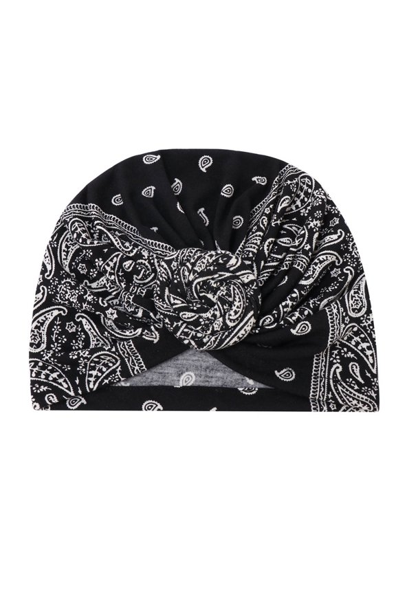 Women's Trendy Floral Print Head Wrap Muslim lightweight Breathable Ruffle All Packaged Spring Summer Headscarf(Black,Free Size)