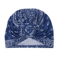 thumbnail image 1 of Caywon Women's Trendy Floral Print Head Wrap Muslim lightweight Breathable Ruffle All Packaged Spring Summer Headscarf(Navy,Free Size), 1 of 2
