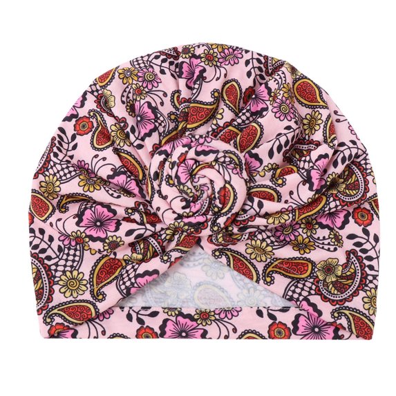 Caywon Women's Trendy Floral Print Head Wrap Muslim lightweight Breathable Ruffle All Packaged Spring Summer Headscarf(Pink,Free Size)
