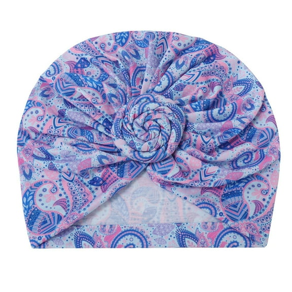 Caywon Women's Trendy Floral Print Head Wrap Muslim lightweight Breathable Ruffle All Packaged Spring Summer Headscarf(Purple,Free Size)