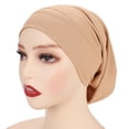 thumbnail image 1 of Caywon Women's Versatile Cotton Headscarves Spring summer knit Full package Classic Comfort Functional and Stylish Choice(Khaki,Free Size), 1 of 1