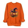 thumbnail image 1 of Caywon Women's Crew Neck Halloween Print Long Sleeve Sweatshirt No Hood Soft Comfortable Fabric Daily Wear Easy To Match for Halloween Season Casual Fashion Apparel​, 1 of 4