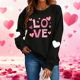thumbnail image 1 of Caywon Women's Crew Neck Valentine's Day Printed Sweatshirt,Long Sleeve Pullover No Hood Casual Top Solid Color Fashionable Daily Outfit, 1 of 7
