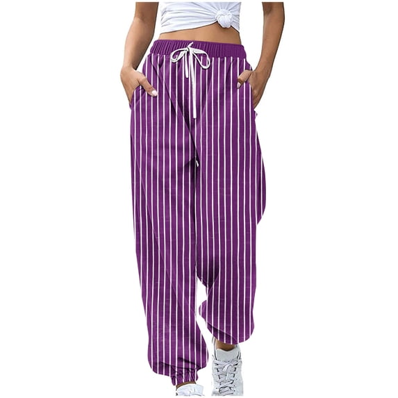 Caywon Women's Fashion Casual Loose Printed Drawstring Cuffed Sweatpants Long Trousers Ideal for Lounging Gym Sessions or Casual Outings Printed Design
