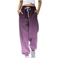 thumbnail image 1 of Caywon Women's Fashion Pants Casual Loose Gradient Print Drawstring Cuffed Sweatpants Long Trousers for Daily Casual Wear and Casual Gradient Print, 1 of 4