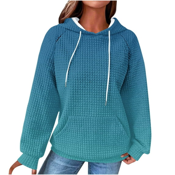 Caywon Women's Gradient Print Hoodie Loose Long Sleeve To Trendy Gradient Pattern Loose Fit Breathable for Casual Daily Wear Weekend Outings