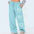 thumbnail image 1 of Caywon Women's Heart Printed Casual Sports Loose Sweatpants with Drawstring and Pockets Full Length Pants Stretchy Breathable Comfortable for Daily Sports Leisure Wear, 1 of 6