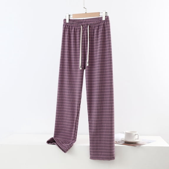 Caywon Women's Plaid Pajama Pants Elastic Drawstring Waist Soft Sleepwear Bottoms Loose Fit Home Wear Casual Relax Pants for All Season Pantalones de Pijama a Cuadros
