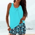 thumbnail image 1 of Caywon Women's Random Print Swimsuit Tank Top with Shorts Set Swimwear Breathable Non Chafing Supportive Bathing Suit for Fitness Pool Sessions, 1 of 6