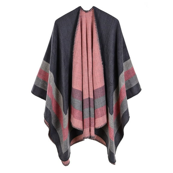 Caywon Women's Scarf Shawl Colorful Split-Design Shawl Autumn Winter Outdoor Travel Camping Warm Cape Versatile for Multiple Outdoor
