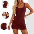 thumbnail image 1 of Caywon Women's Sleeveless Scoop Neck Active Dress with Built-in Shorts and Pockets, Slim Fit Athletic Tennis Dress for Summer Workout, 1 of 8