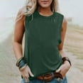 thumbnail image 1 of Caywon Women's Solid Color Crew Neck Casual Sleeveless Tank Top Lightweight Comfortable Breathable Basic Camisole for Summer Daily Outdoor Outfit, 1 of 6