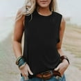 thumbnail image 1 of Caywon Women's Solid Color Crew Neck Casual Sleeveless Tank Top Lightweight Comfortable Breathable Basic Camisole for Summer Daily Outdoor Outfit, 1 of 6