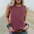 thumbnail image 1 of Caywon Women's Solid Color Crew Neck Casual Sleeveless Tank Top Lightweight Comfortable Breathable Basic Camisole for Summer Daily Outdoor Outfit, 1 of 6