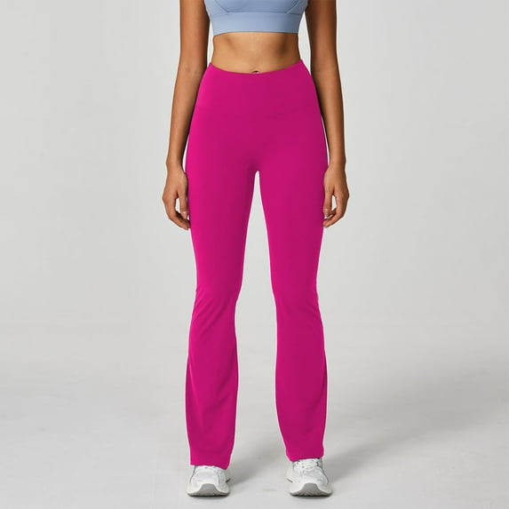 Caywon Women's Solid Color High Waist Elastic Waist Yoga Pants Stretchy Breathable Comfortable Wrinkle-proof for Workout Gym Daily Leisure Outdoor Wear