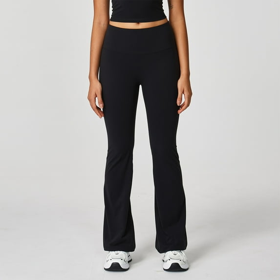 Caywon Women's Solid Color High Waist Elastic Waist Yoga Pants Stretchy Breathable Comfortable Wrinkle-proof for Workout Gym Daily Leisure Outdoor Wear